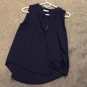 Navy Sleeveless Blouse